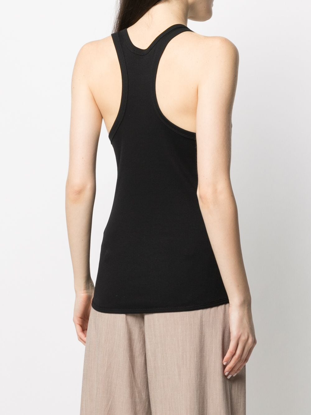 Shop Dorothee Schumacher Ribbed Racerback Vest In Black