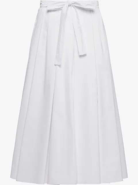 Prada pleated poplin midi skirt