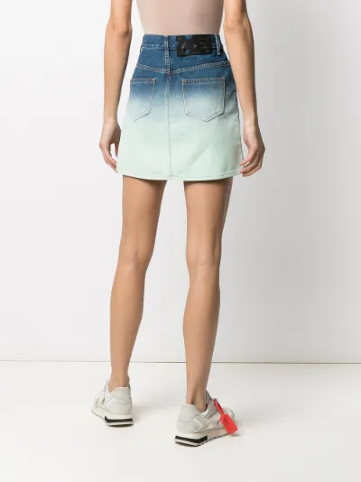 high-waisted ombré denim skirt | Off 