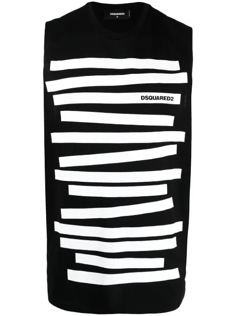 DSQUARED2 logo-print striped vest