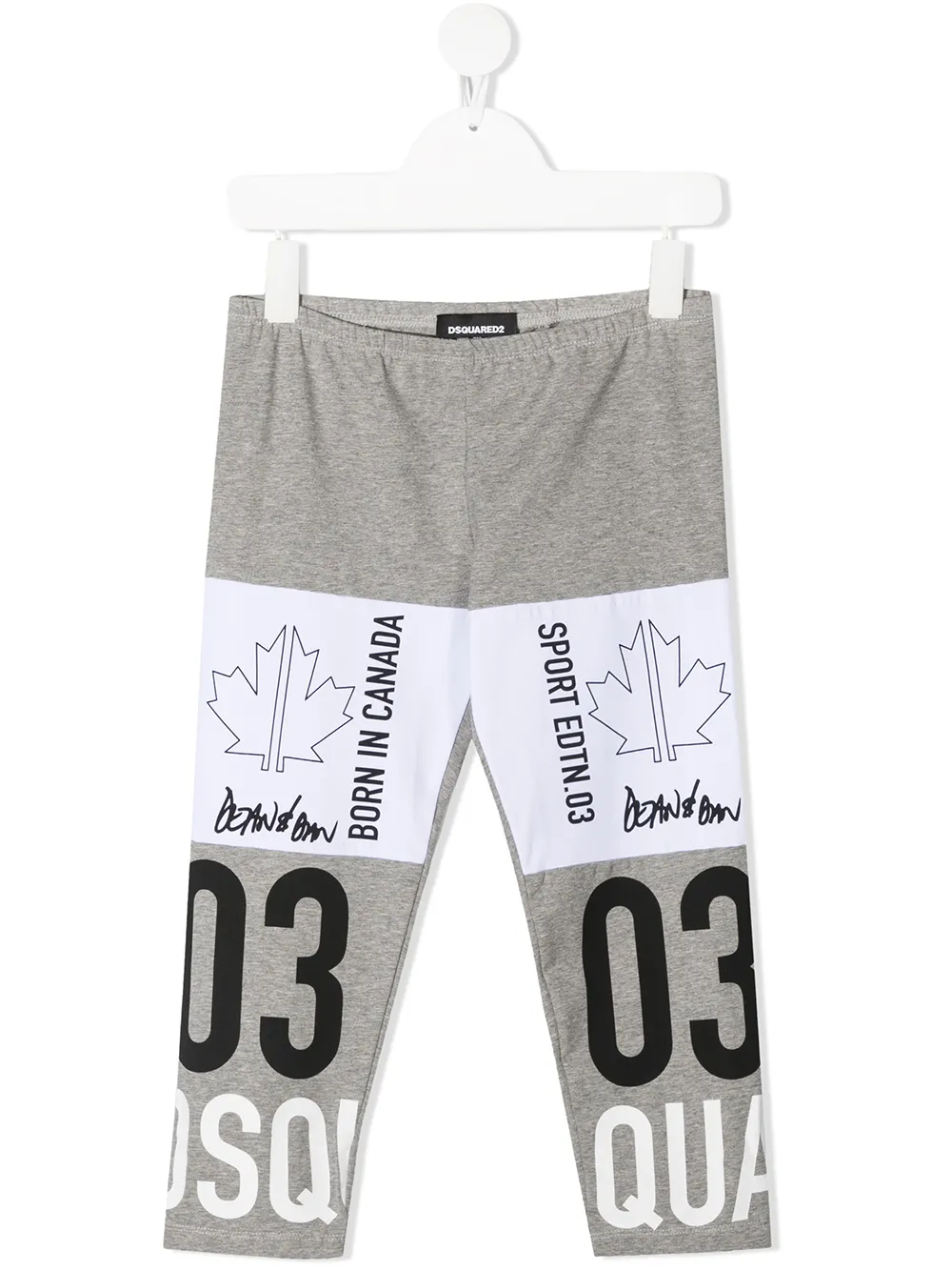 Click to view more detailed imagery on our partner's website Dsquared2 Kids' Logo-print Leggings In Grey