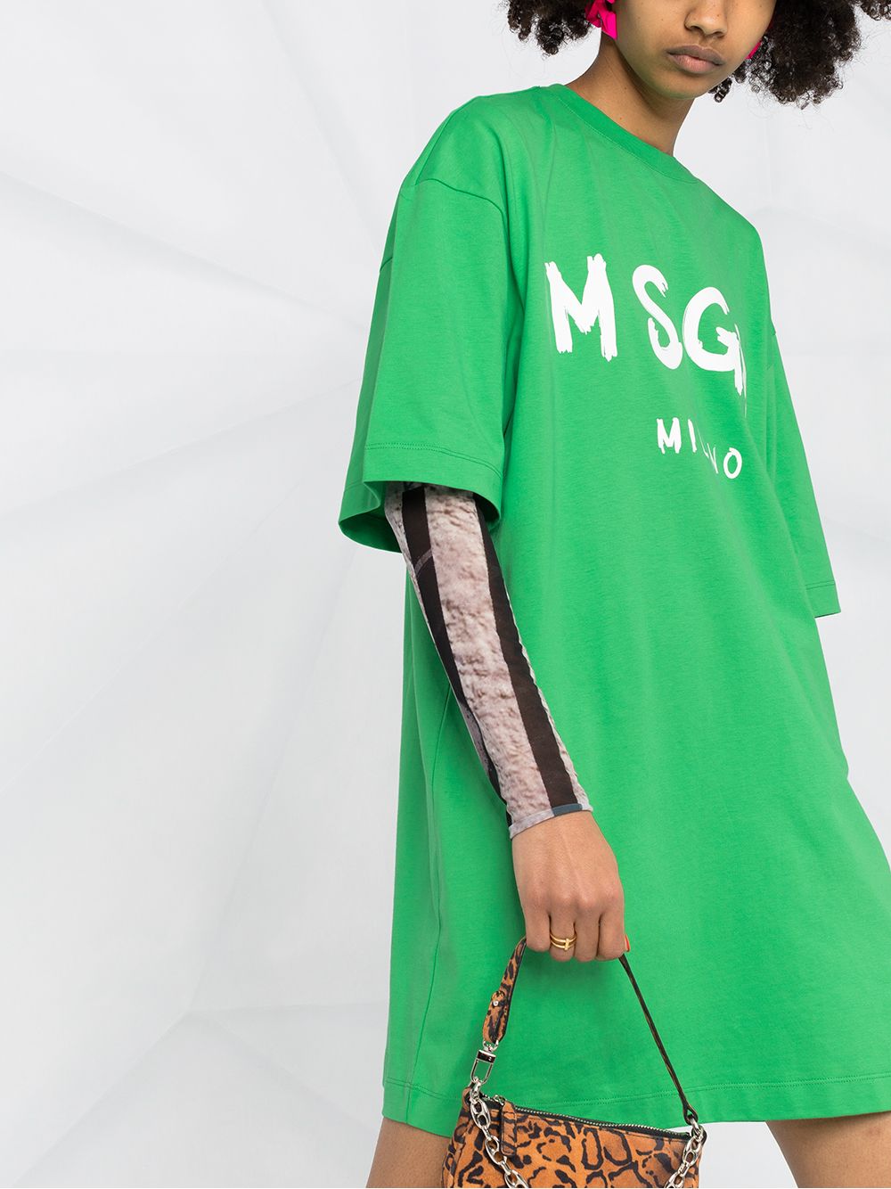 фото Msgm платье-футболка с логотипом