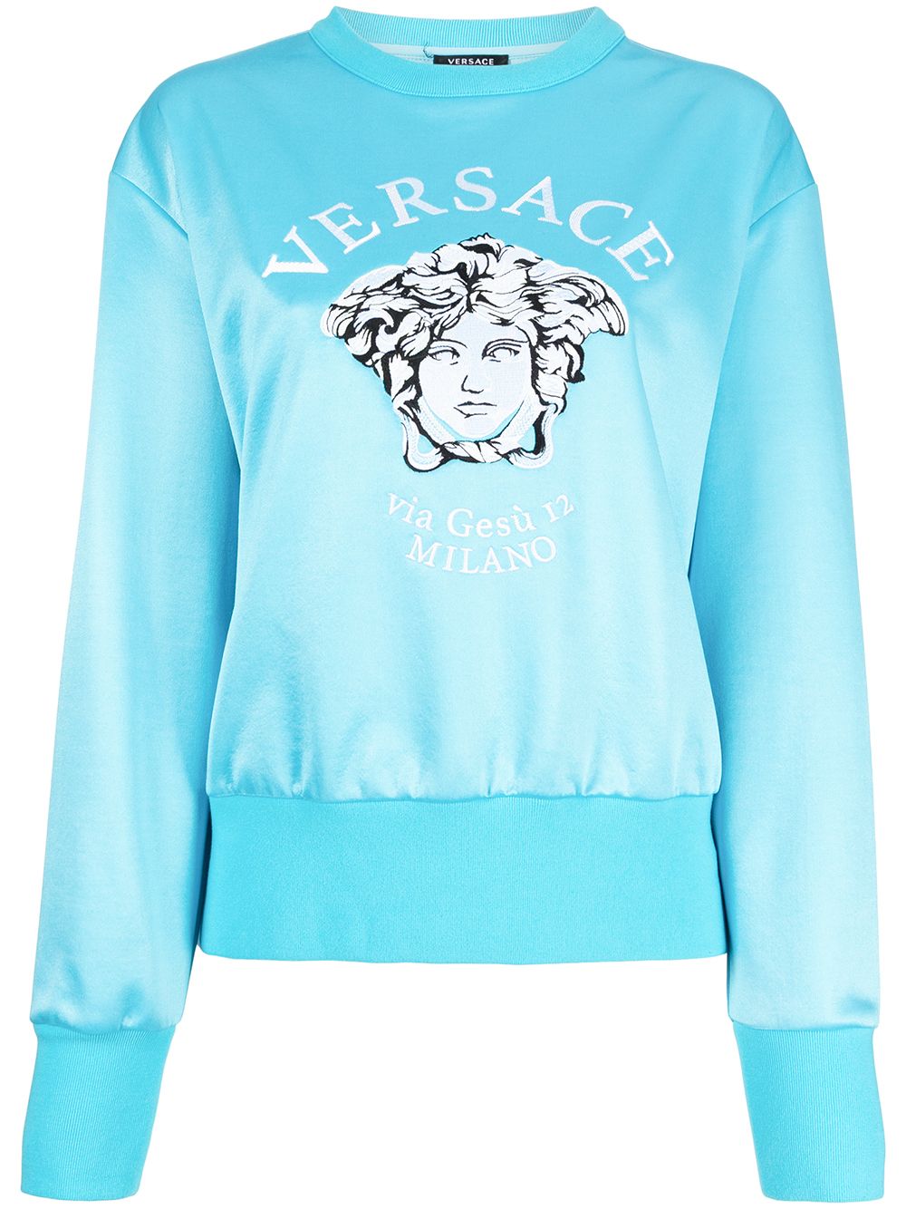 фото Versace толстовка с вышивкой medusa и круглым вырезом