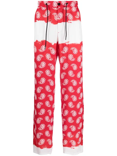 MSGM بنطال برباط وطبعة بيزلي