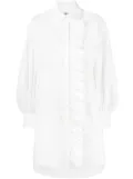 MSGM ruffle detail shirt dress - White