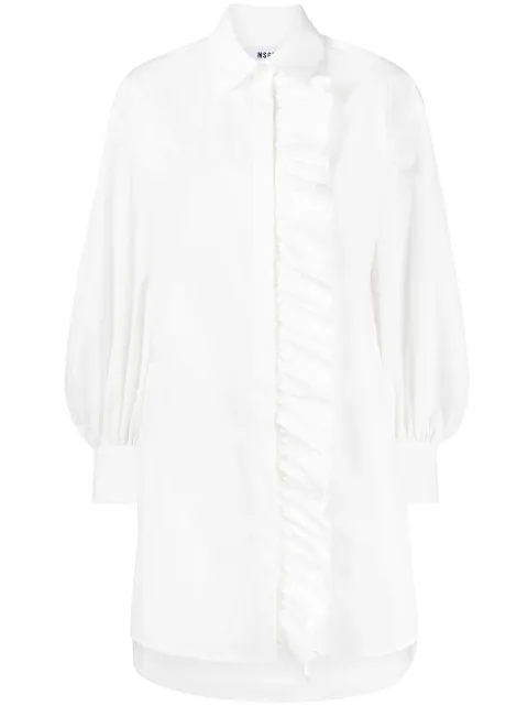 MSGM vestido camisero con volantes