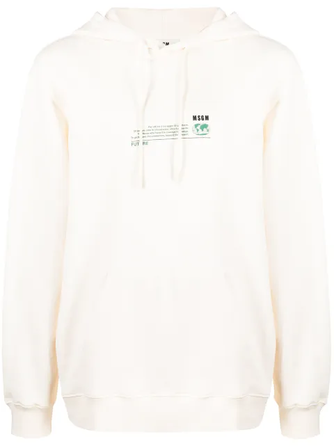 MSGM Fantastic Green Future-print hoodie
