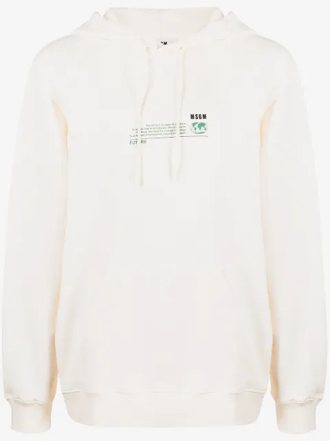 MSGM Fantastic Green Future-print hoodie