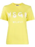 MSGM logo-print short-sleeve T-shirt - Yellow