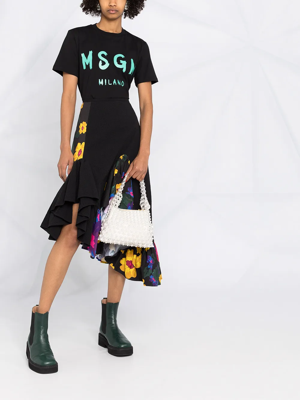 фото Msgm футболка с короткими рукавами и логотипом