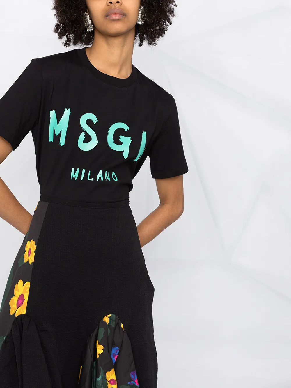 фото Msgm футболка с короткими рукавами и логотипом