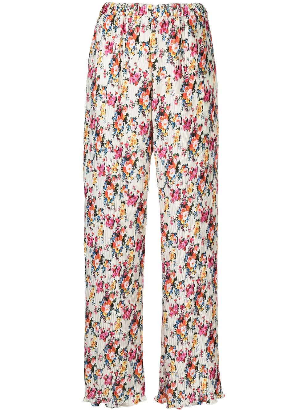 фото Msgm брюки с цветочным узором и плиссировкой