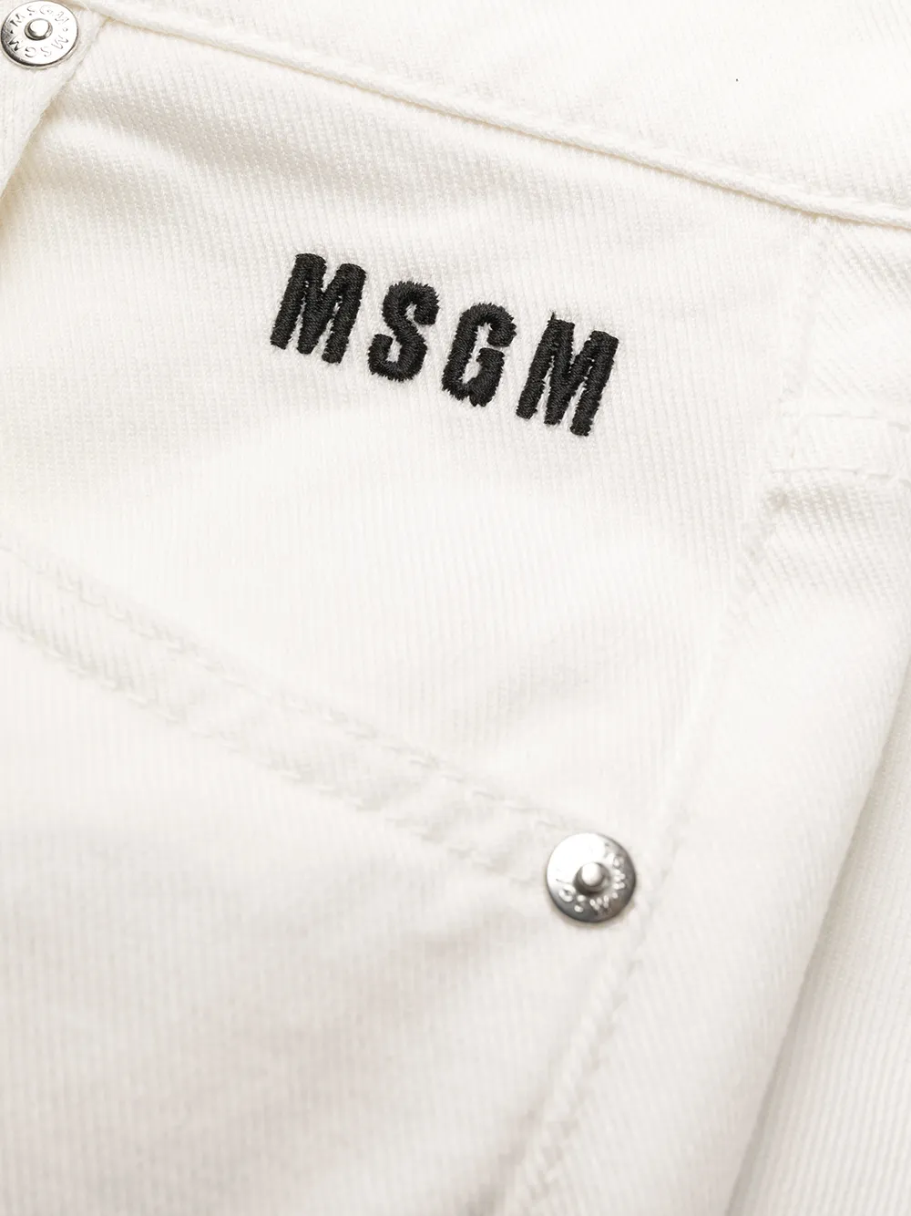 MSGM 로고 프린트 크롭 진 3041MDP52TX217282