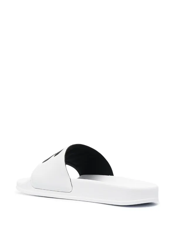MSGM logo-print Slides | White | FARFETCH
