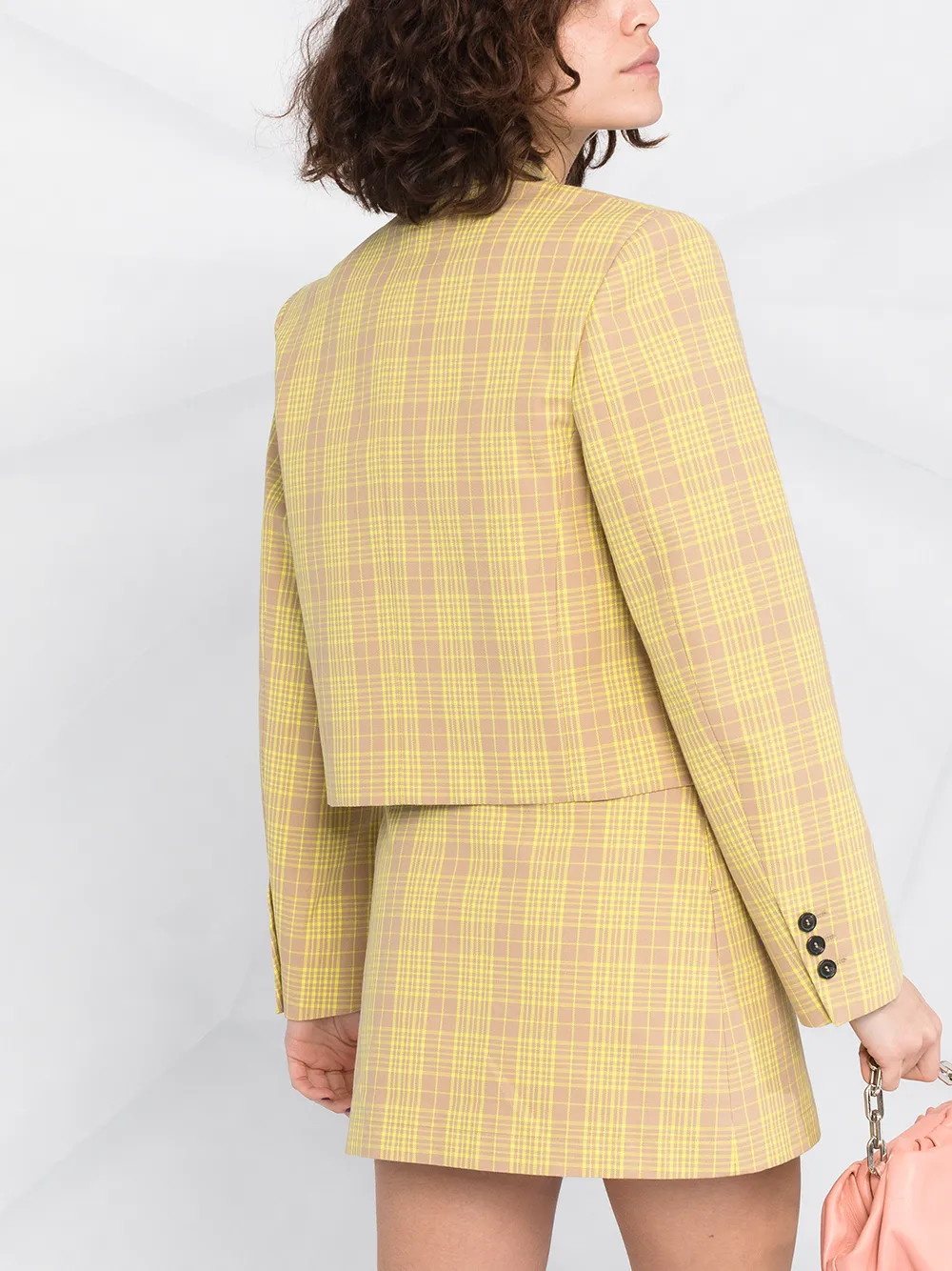 фото Msgm клетчатая юбка с завышенной талией