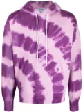 MSGM logo-print tie-dye hoodie - Purple