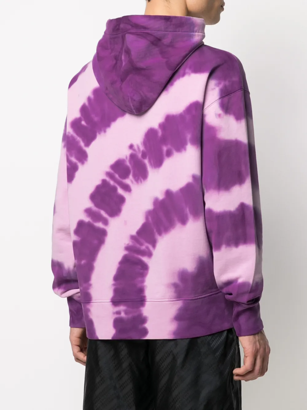 Msgm Tie Dye Cotton Jersey Sweatshirt Hoodie In Purple