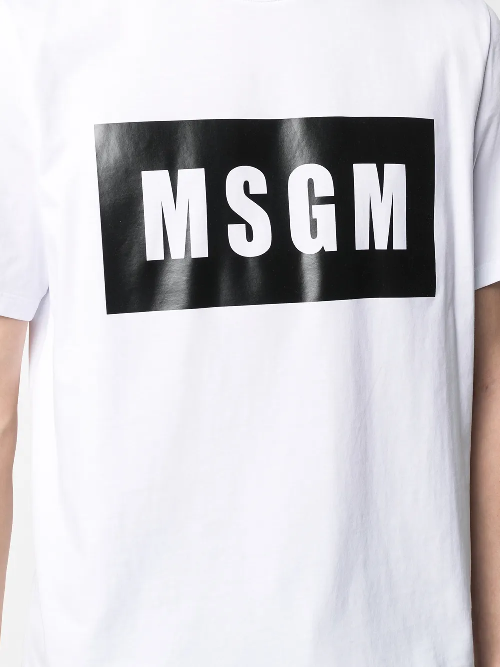 Shop Msgm Logo-print T-shirt In White