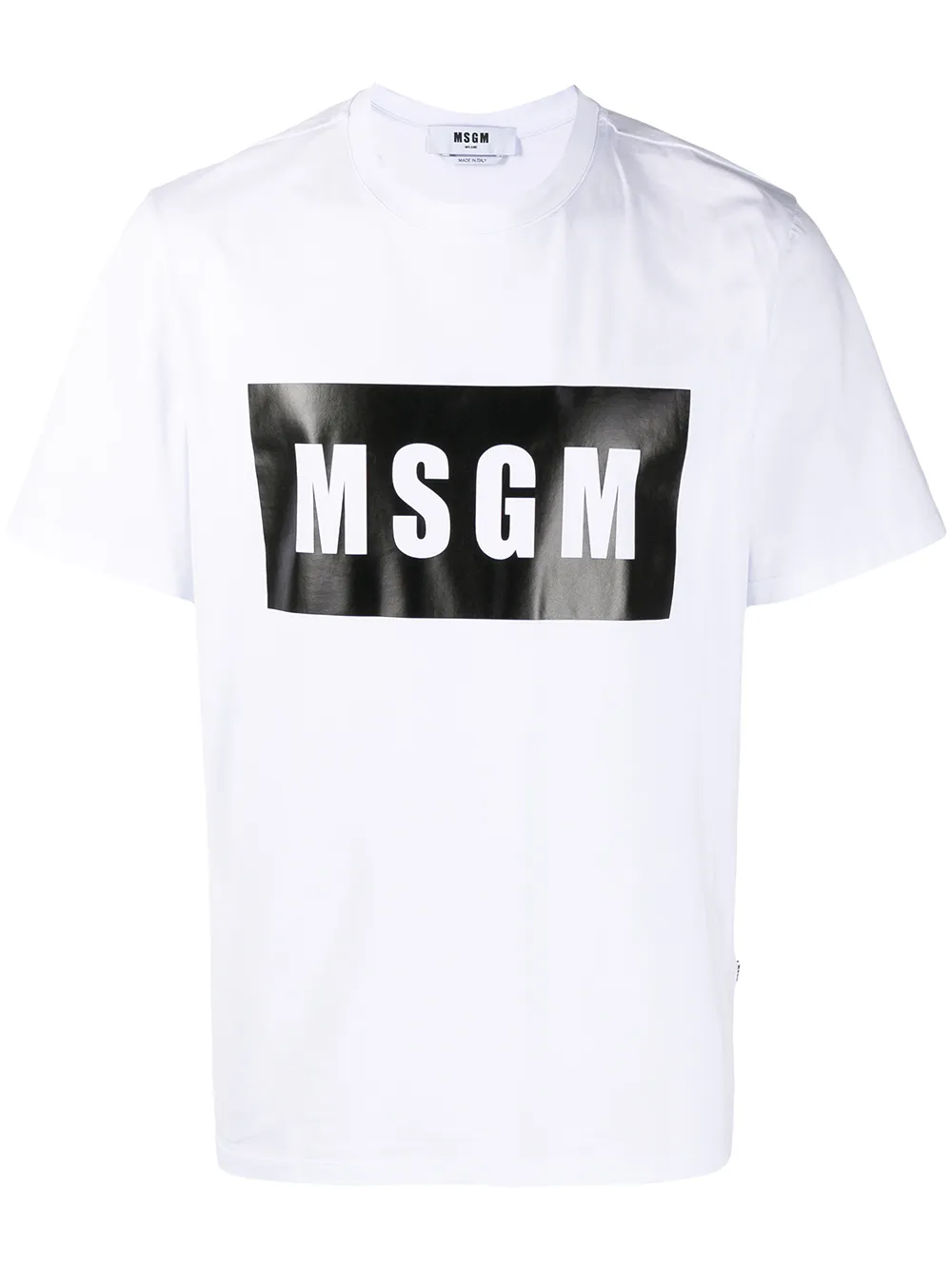 ブラック素材【新品タグ付き】MSGM　定番ボックスロゴTシャツ　ブラック　メンズ　サイズS