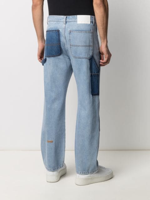 Shop MSGM panelled straight-leg jeans with Express Delivery - FARFETCH