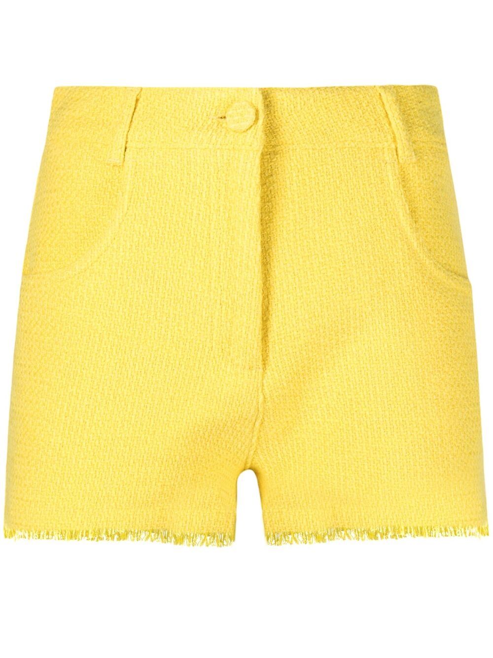 

MSGM fringed-edge tweed shorts - Yellow