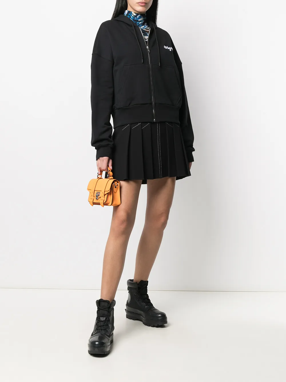 фото Msgm худи на молнии с вышитым логотипом