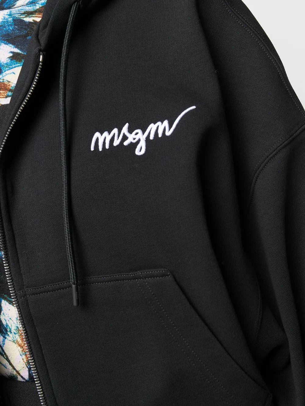 фото Msgm худи на молнии с вышитым логотипом
