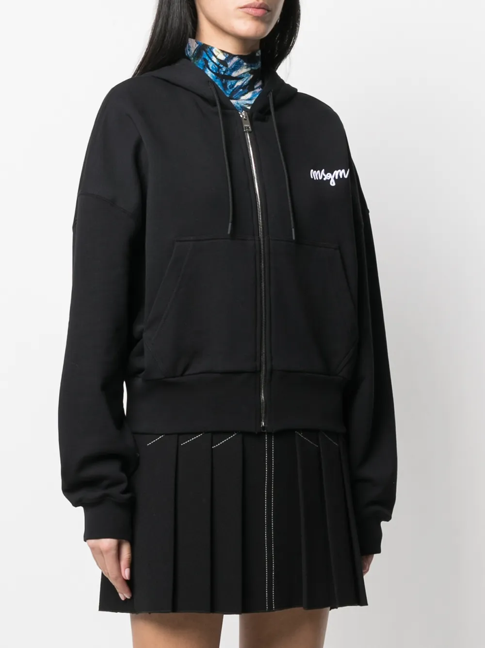 фото Msgm худи на молнии с вышитым логотипом