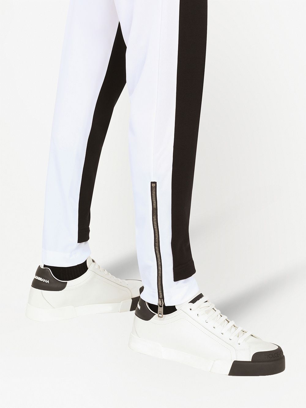 Shop Dolce & Gabbana Two-tone Track Pants In Black