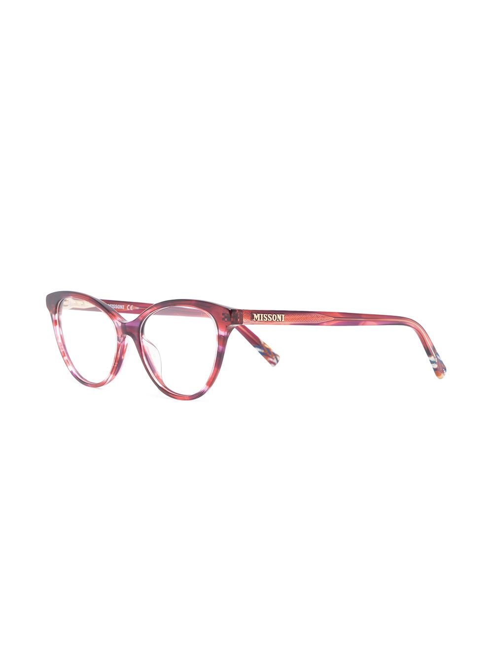 Shop Missoni Eyewear Cat-eye Patterned Glasses In Red