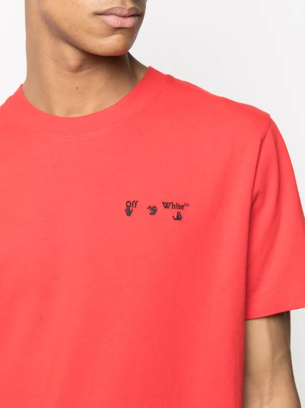 off white embroidered logo t shirt