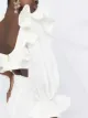 ZIMMERMANN Blusa cropped ombro a ombro com babados