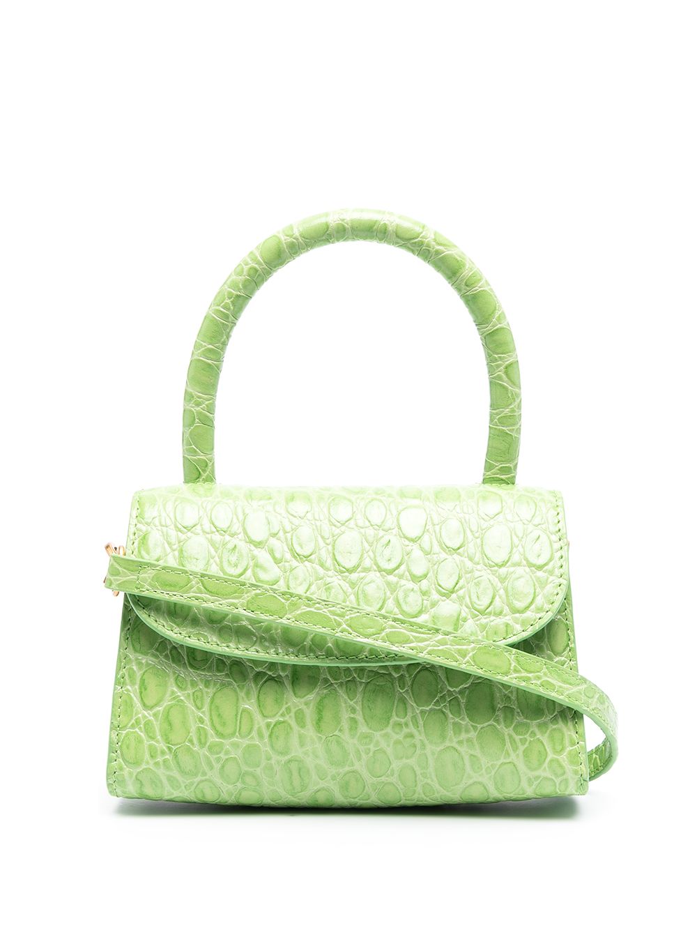 By Far Crocodile-embossed Mini Bag In Green