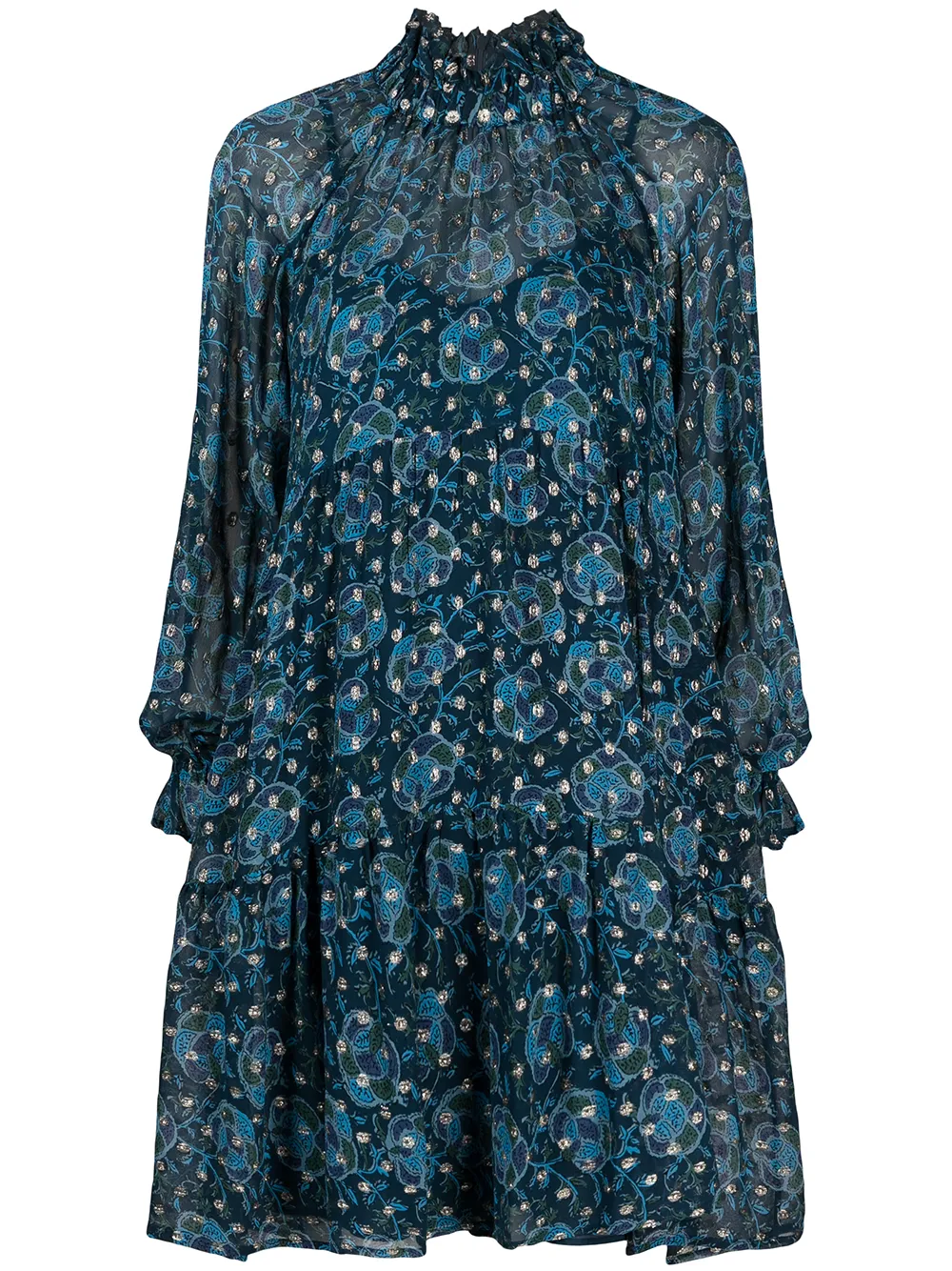 Sea ярусное платье с люрексом