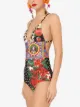 Image 2 of Dolce & Gabbana patchwork print swimsuit