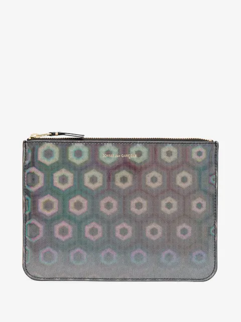 Comme Des Garçons Wallet bolsa de mano con estampado holográfico