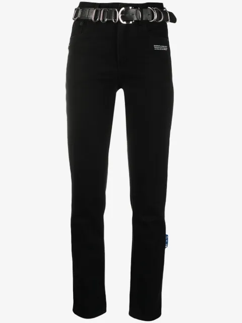 Off-White belted straight-leg jeans