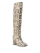 Image 2 of Paris Texas snakeskin print knee-high boots