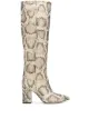 Image 1 of Paris Texas snakeskin print knee-high boots