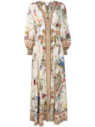 Camilla floral-print V-neck Dress - Farfetch