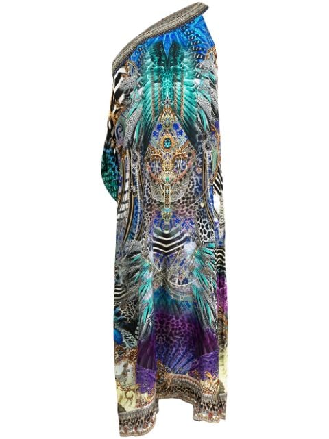 Shop Camilla animal army-print silk kaftan dress with Express Delivery ...