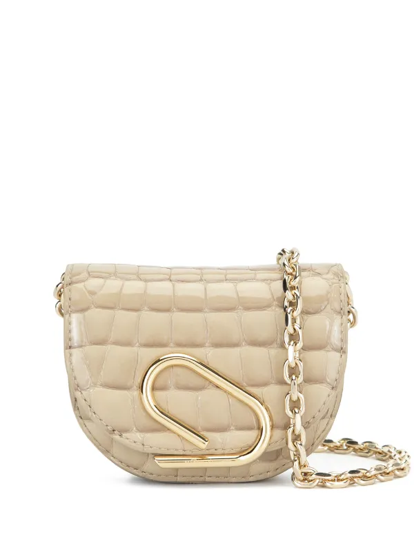 white and gold crossbody purse