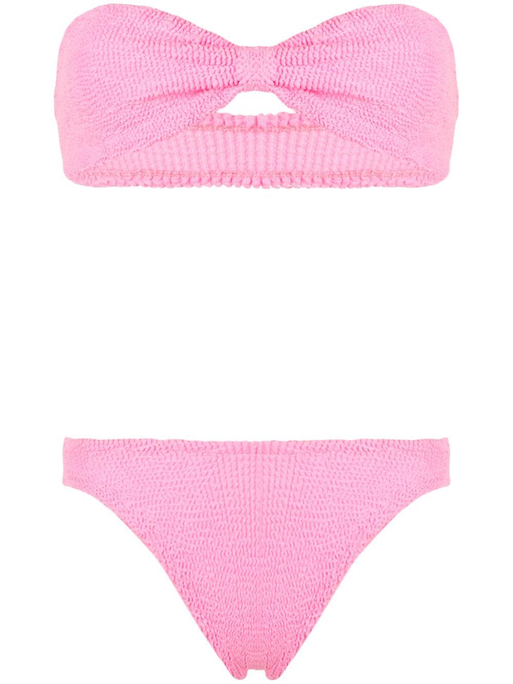 hunza g bikini jean à effet froissé - rose