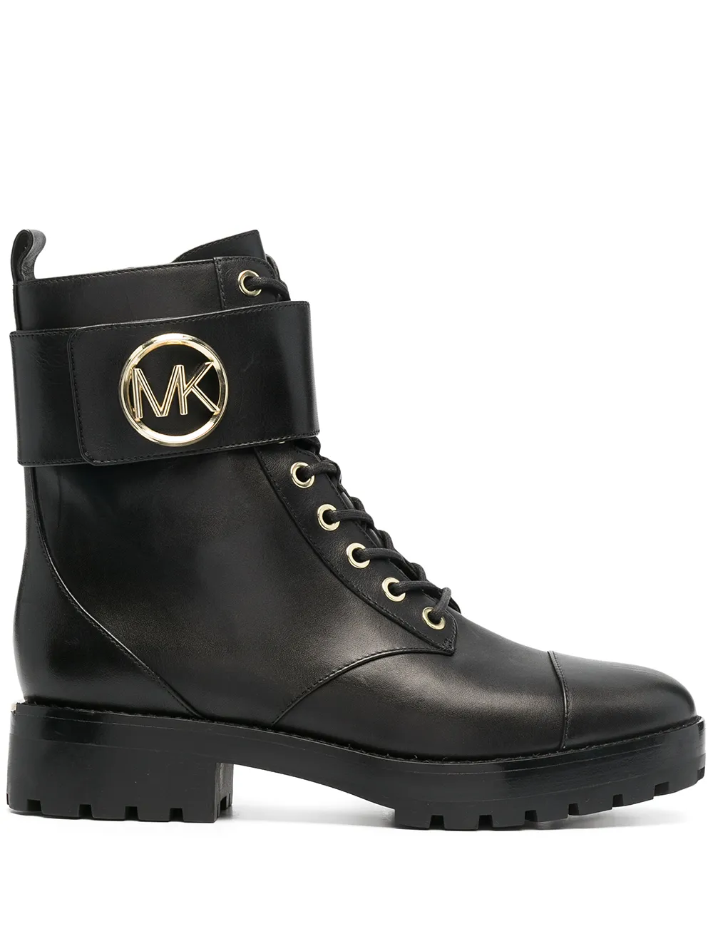 Michael Kors Tatum leather combat boots - Black