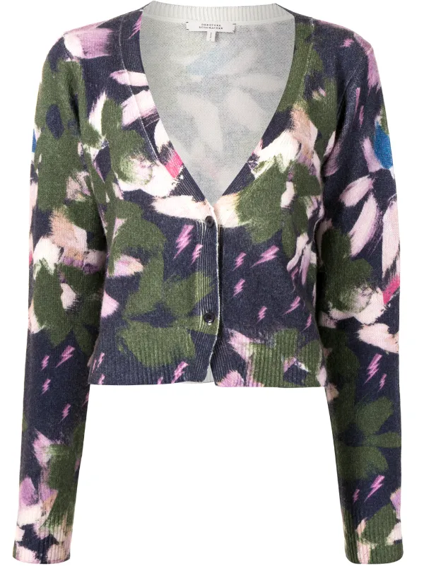 purple floral cardigan