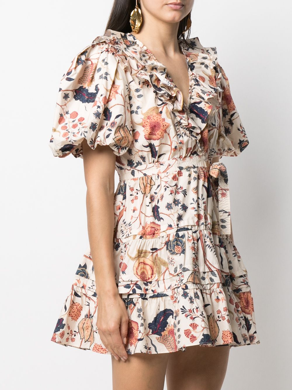 фото Ulla johnson ruffled puff-sleeve mini dress