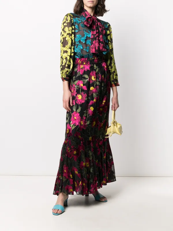 Alice Olivia Eliza Floral Drawstring maxi skirt Farfetch