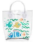 10 CORSO COMO large fish-print transparent tote bag - White