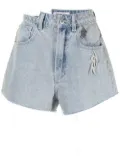 Ground Zero high-rise distressed denim shorts - Blue