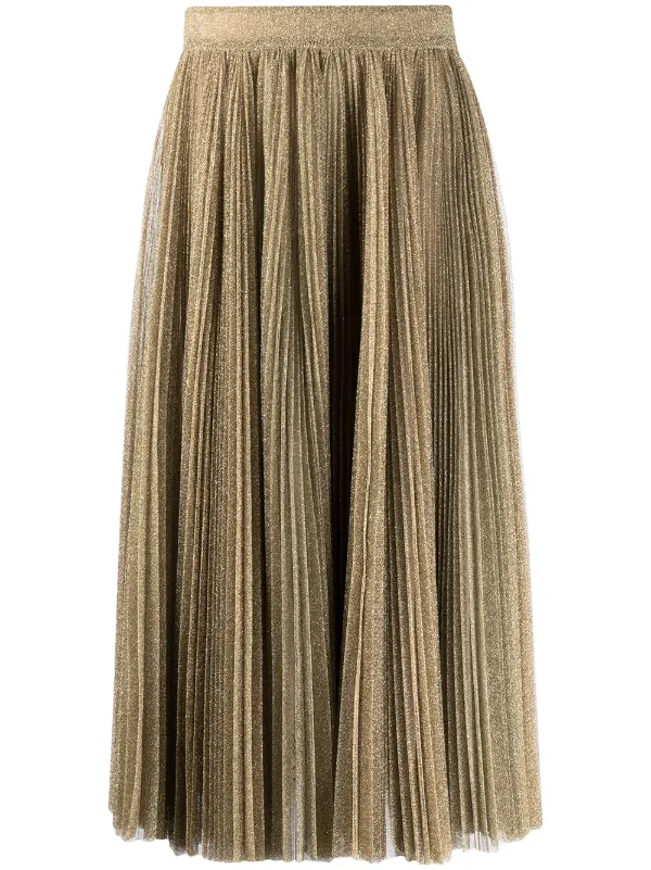 pleated midi skirt glitter